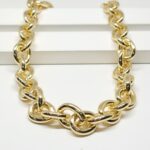 Colar Elos Abaulados no Banho Ouro 18k Semijoia